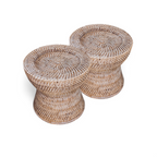 Bobo Cane Seating Stool - Furniture - Soiled