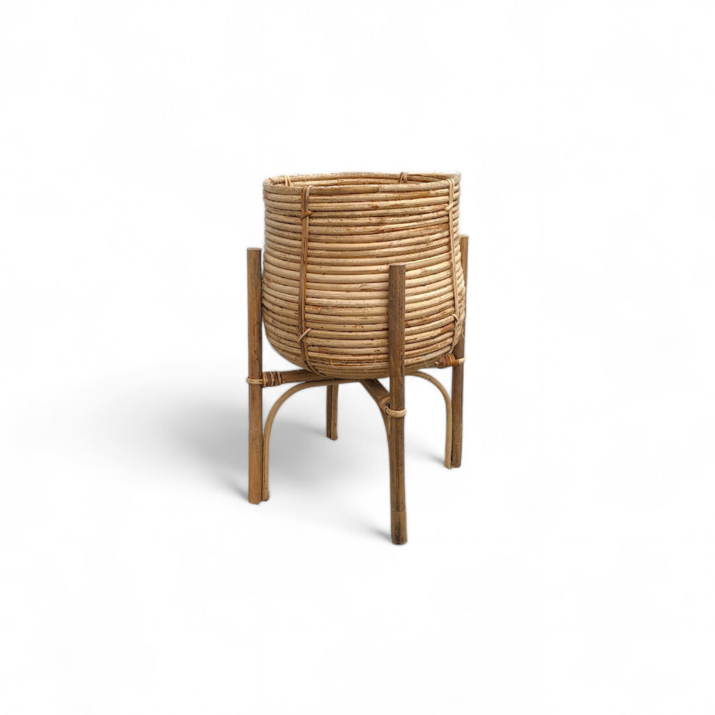 Buddy Handcrafted Cane Planter Stand - Planter - Soiled
