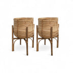 Buddy Handcrafted Cane Planter Stand - Planter - Soiled