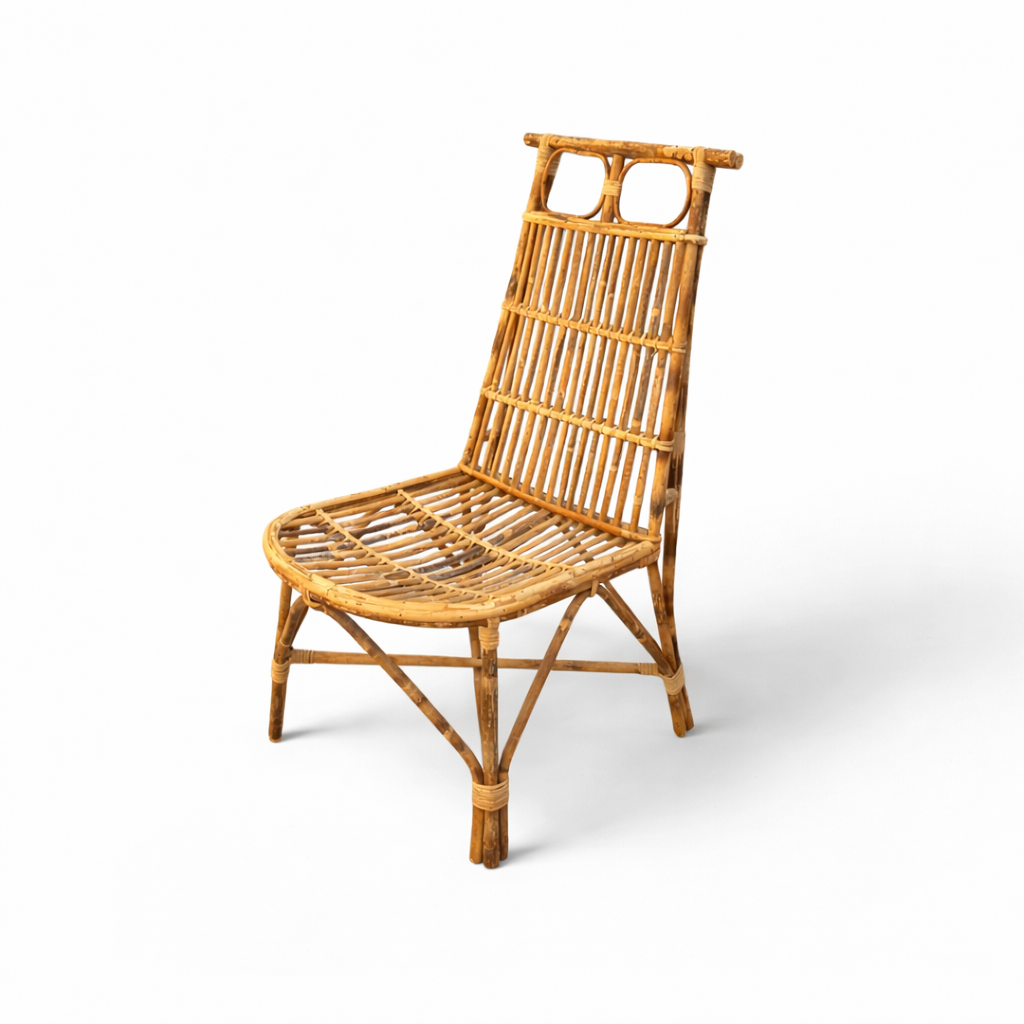 Wicker chair on a white background