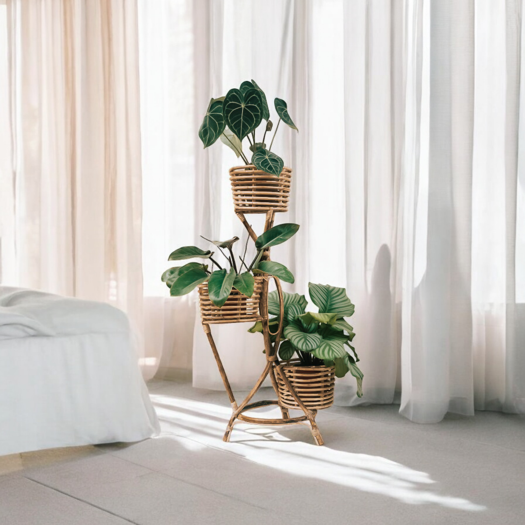 Three-Tier Cane Planter Stand - Pots & Planters - Soiled