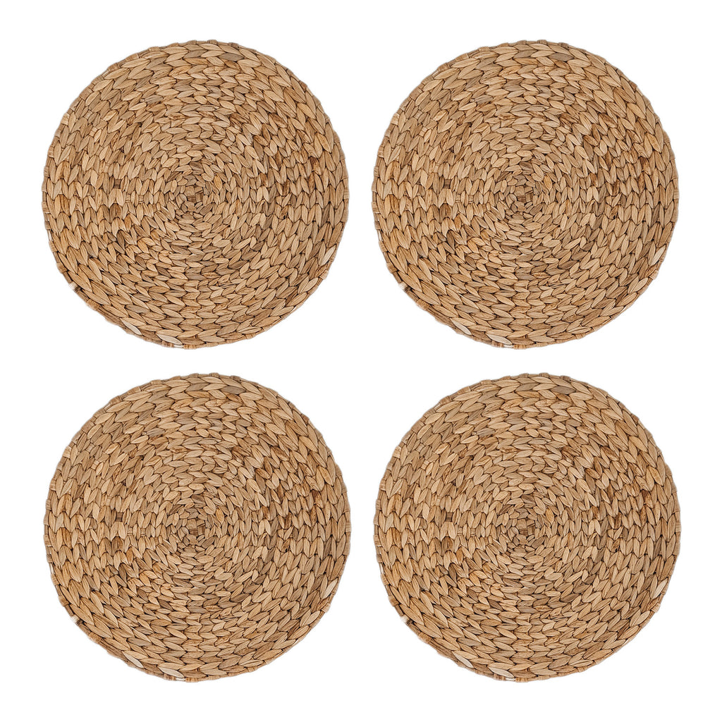 Natural Water Hyacinth Braided Placemats (12 inch) - Home Decor - Soiled